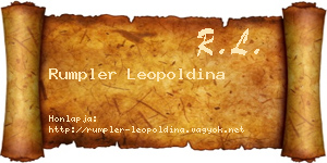 Rumpler Leopoldina névjegykártya